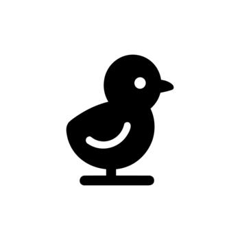 Small Chick Standing Side View Solid Icon vector