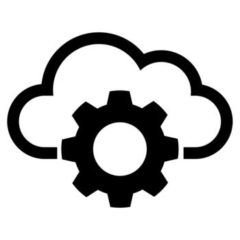 nube informática ajustes engranaje administración icono vector