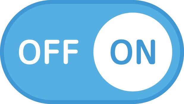 Blue Off On Toggle Switch Button vector