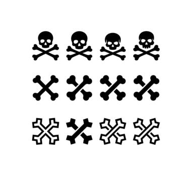 Crossbones Icon Bundle vector