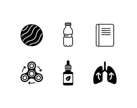 Panic Attack Coping Kit Flat Icon Set vector