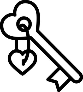key ring line icon vector