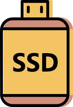 externo sólido estado conducir plano icono vector