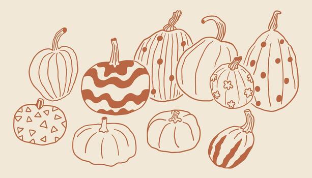 ginger pumpkins composition vector