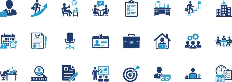 Work Solid Icon Set vector