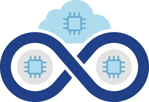 Infinite Cloud Computing With Processor Chips vector