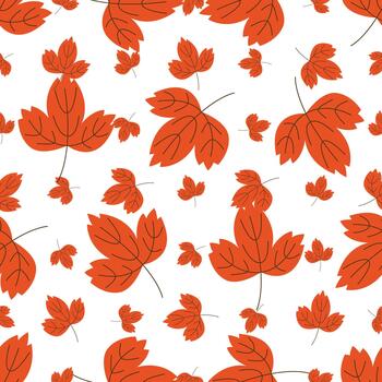 Seamless orange fall leaf pattern background vector