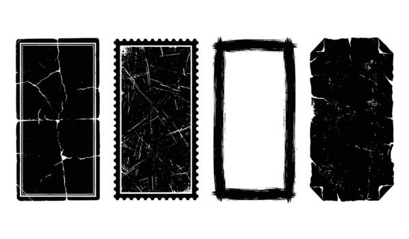Distressed Rectangle Frames Collection vector