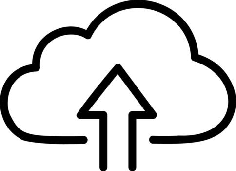Cloud computing upload arrow for data transfer vector