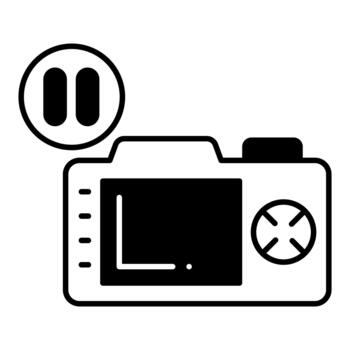 Camera Pause Button Dualtone Icon vector