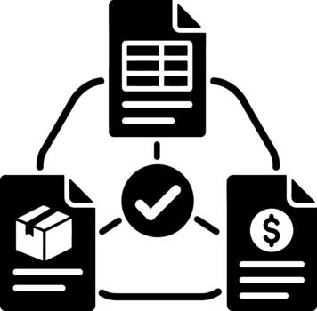 Verified order processing and payment document workflow icon vector