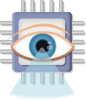 icono de ojo biónico vector