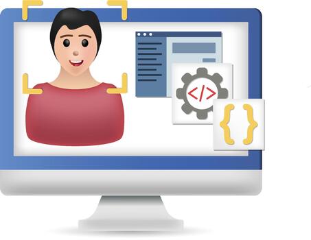 facial codificación reconocimiento icono vector