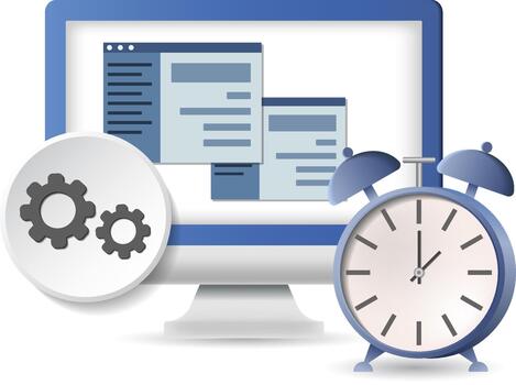 flujo de trabajo administración computadora icono vector