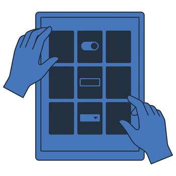 Touchscreen Tablet Interface User Experience Hands Prototyping vector
