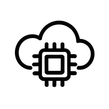 moderno nube informática icono con microprocesador chip dentro vector