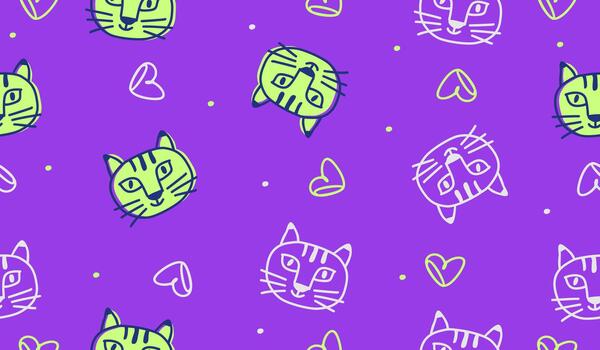 Cute cats pattern vector