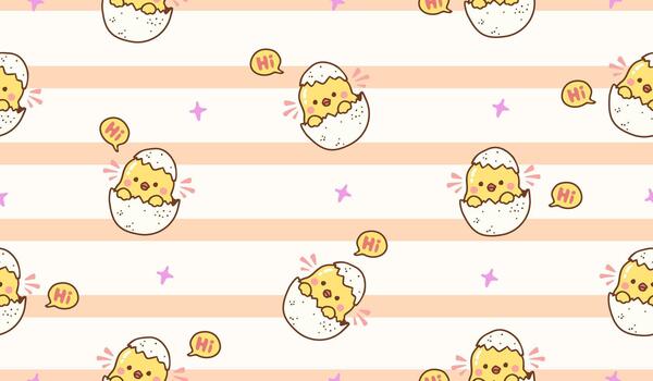 Cute chick pattern background vector