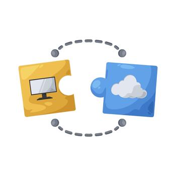 API Integration Illustration vector