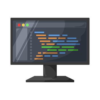 codificación escritorio ilustración vector