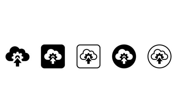 Cloud Computing Set, Digital Storage, Data Backup, Server Network, Online Technology vector
