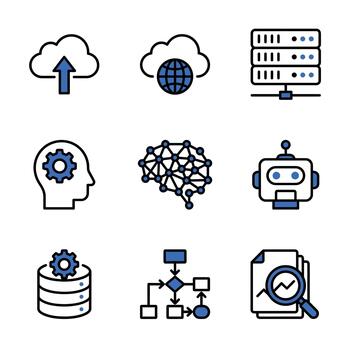 nube informática icono red, tecnología ilustración, datos almacenamiento concepto presentando servidor, red vector