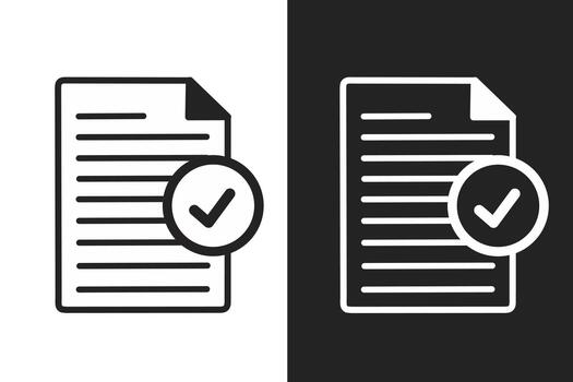 Approved document icon design elements vector