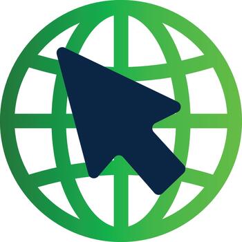 Global Web Icon with Cursor Pointer vector