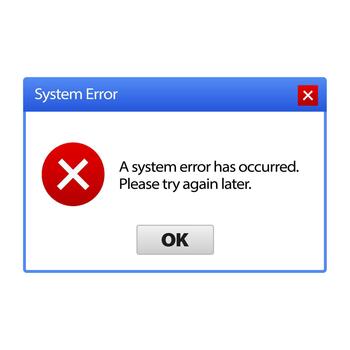 System error message window. illustration vector