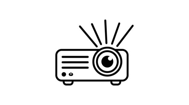 Projector icon presentation technology device vector