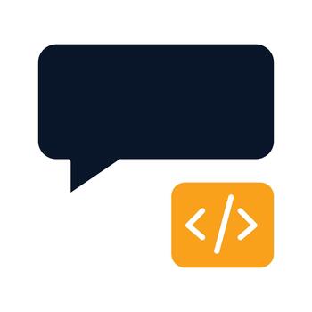 Coding Chat Bubble Programming Development Flat Design Icon vector