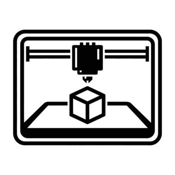 3D printer creating a cube object vector