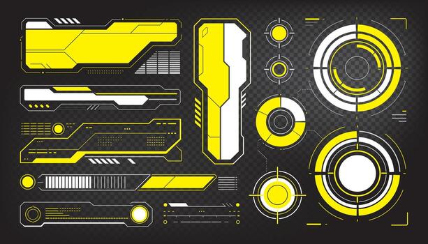 futurista hud elementos - ciencia ficción tecnología interfaz diseño equipo vector