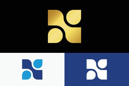 Abstract Rounded Geometric Pattern Logo Elements vector