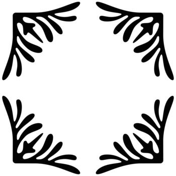 Solid Fan Leaf Corner Elements Frame vector