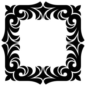Solid Baroque Scroll Square Frame vector