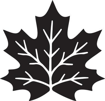 Maple leaf icon solid black . vector