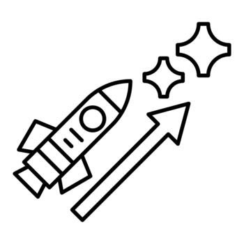 Rocket Line Icon Style vector