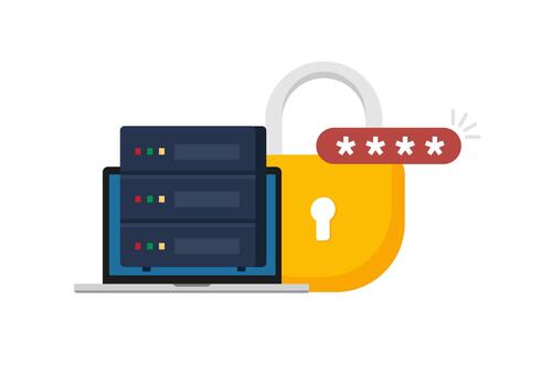 secure server database protection system using password lock vector