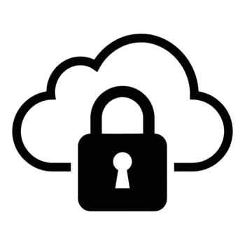 Secure cloud computing icon vector