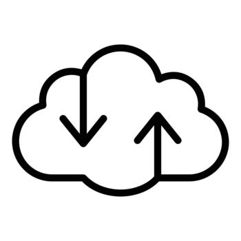 Cloud syncing and data transfer icon vector