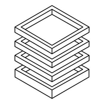 Layered square frames vector