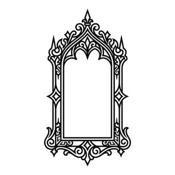Gothic mirror frame design vector