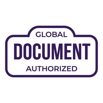 Global document authorized purple rectangular stamp vector