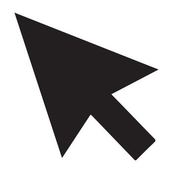 simple black computer arrow pointer shape for digital interface vector