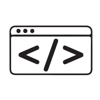 Programming window browser interface outline symbol vector