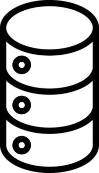 base de datos, datos, línea icono vector