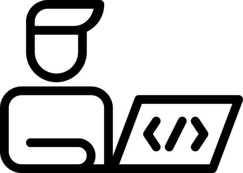 developer line icon vector