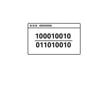 Binary code on computer screen with digital numbers vector