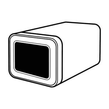 negro rectangular objeto con blanco frontera vector
